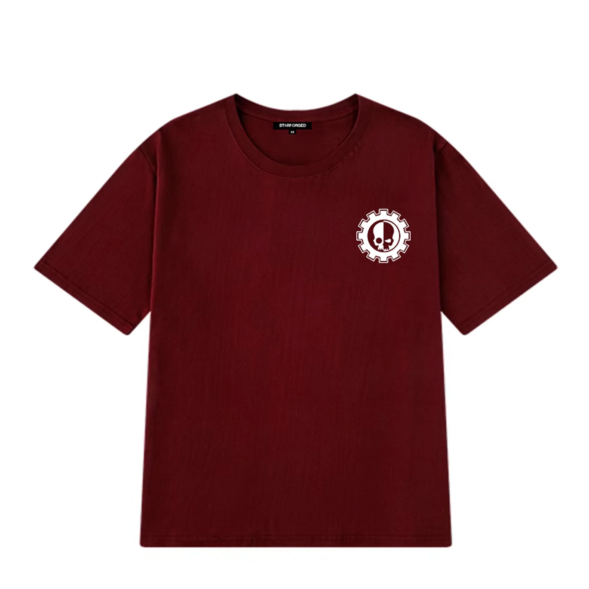 Starforged Adeptus Mechanicus Servo Skull Tshirt Warhammer 40K Deep Red Men's T-Shirt Clothing - Image 4
