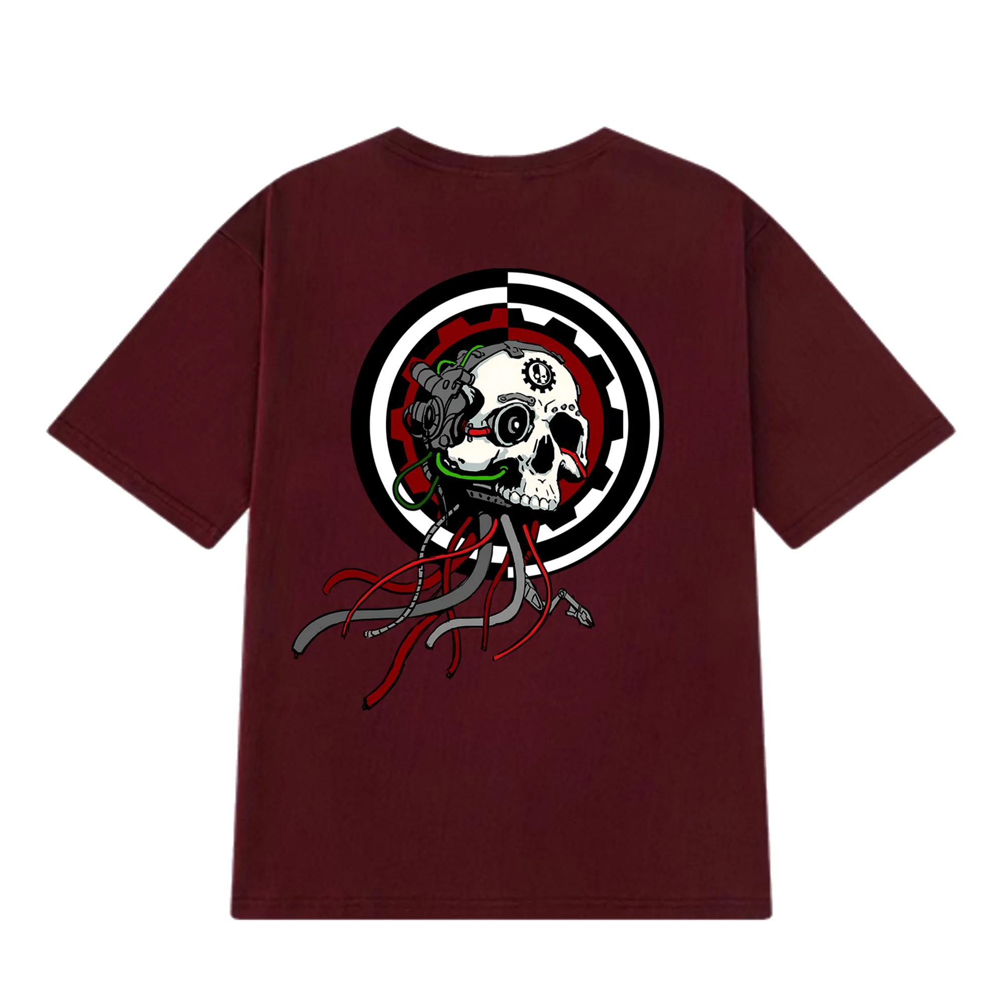 Starforged Adeptus Mechanicus Servo Skull Tshirt Warhammer 40K Deep Red Men's T-Shirt Clothing - Image 5