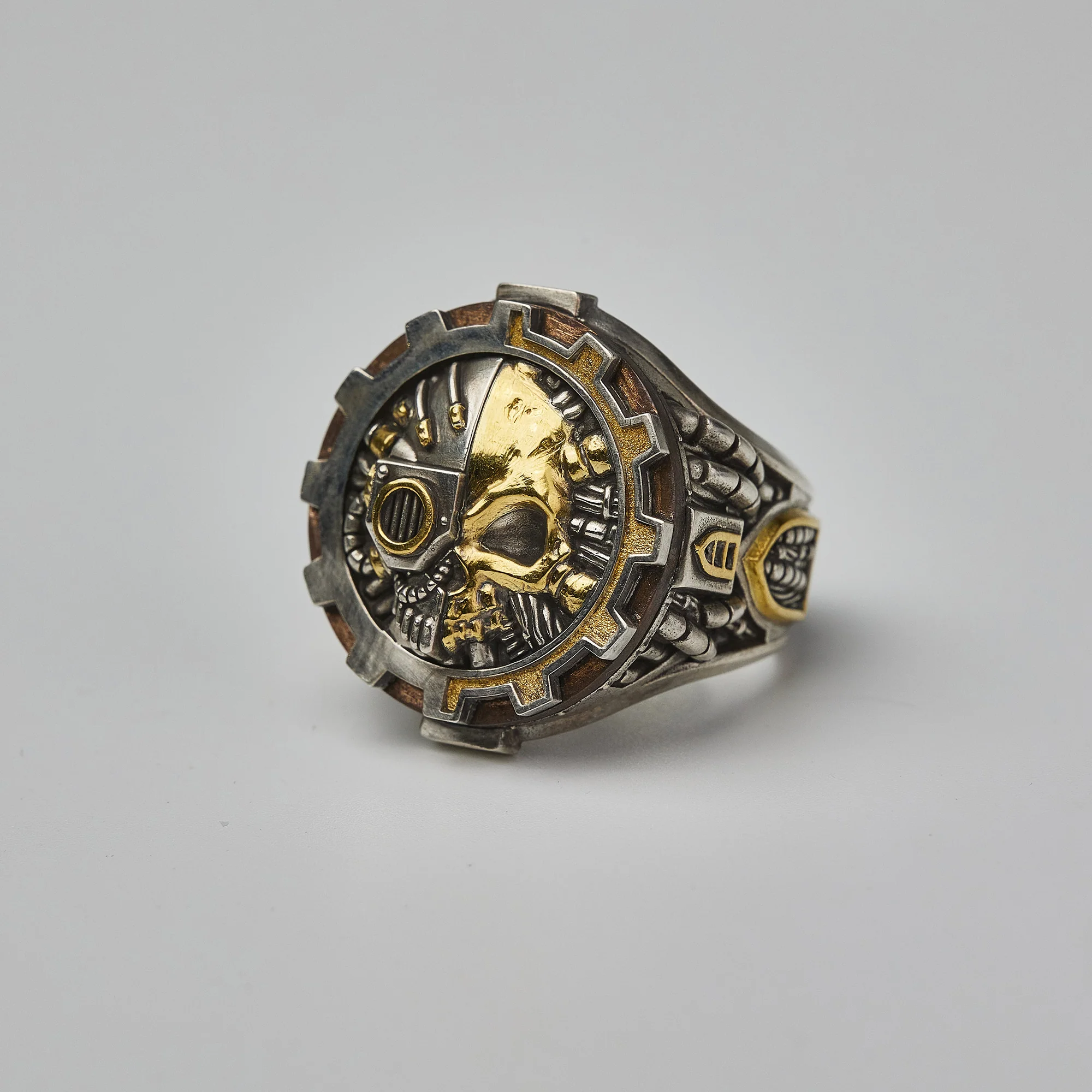 Warhammer 40K Adeptus Mechanicus Seal of Machine God Gold Ring Punk Style Ring By Starforged - Image 4