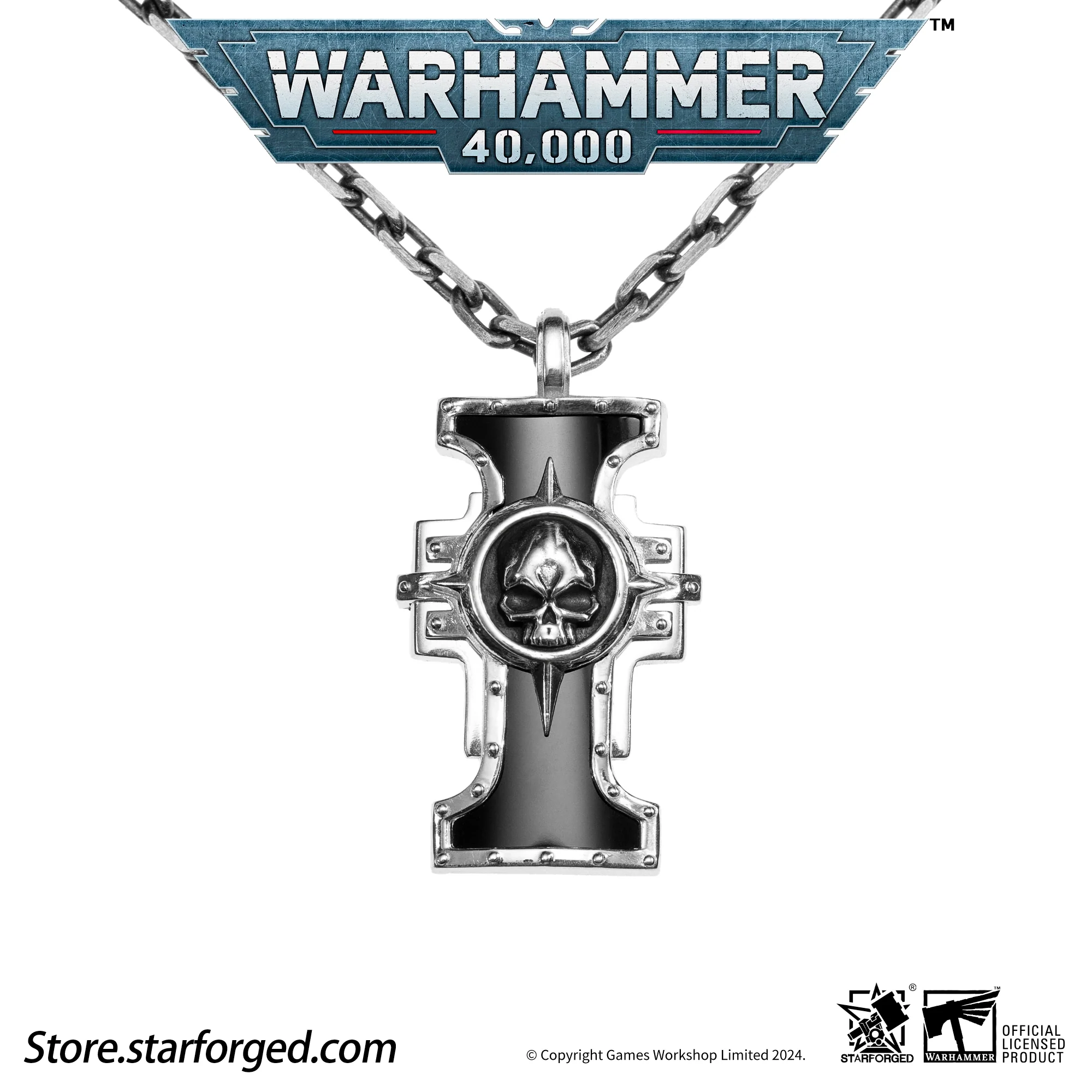 Warhammer 40K Inquisition Seal of the Holy Ordos Silver Pendant by Starforged - Image 4