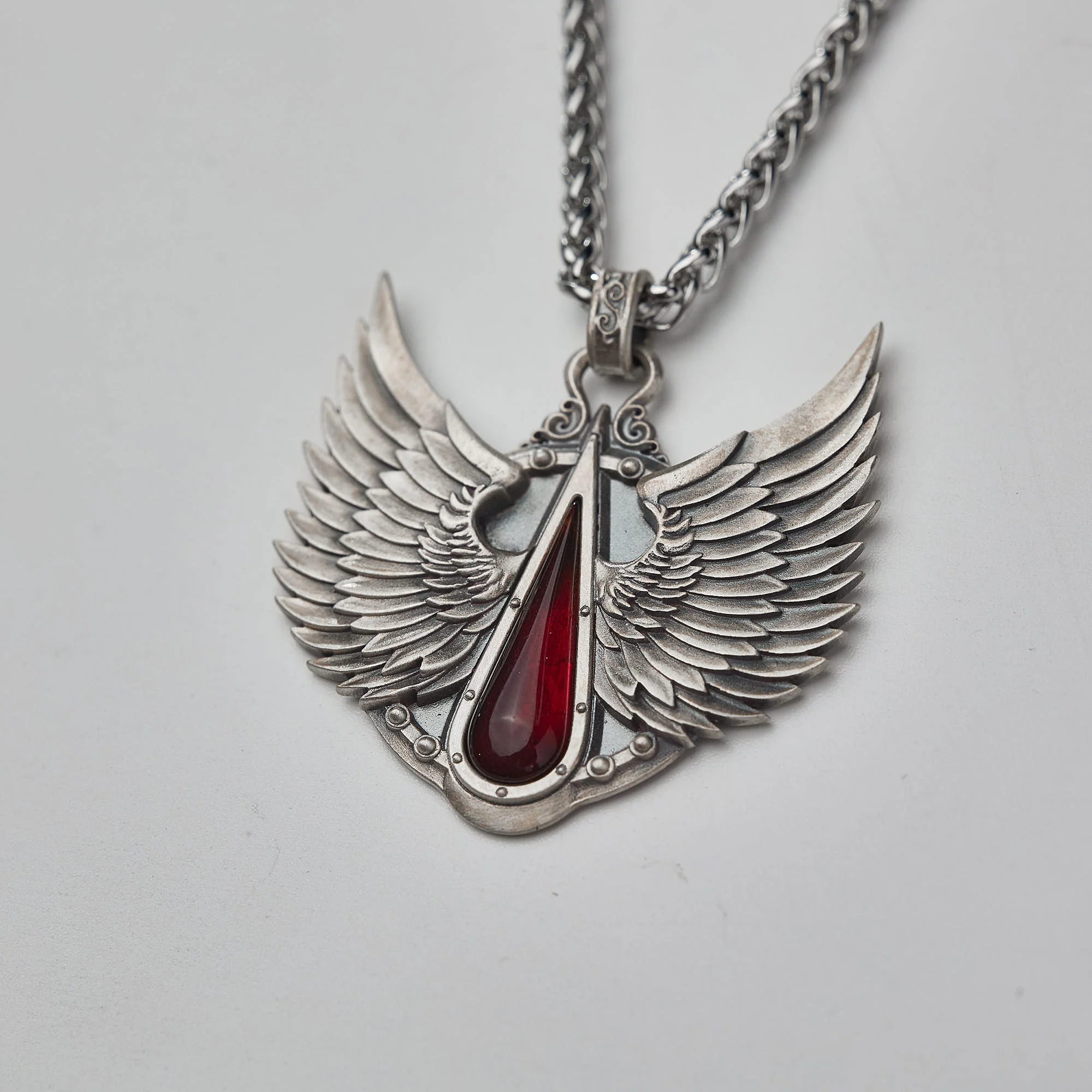 Warhammer 40K Blood Angels Wings Sanguine Pendant Necklace 925 Silver by Starforged - Image 3