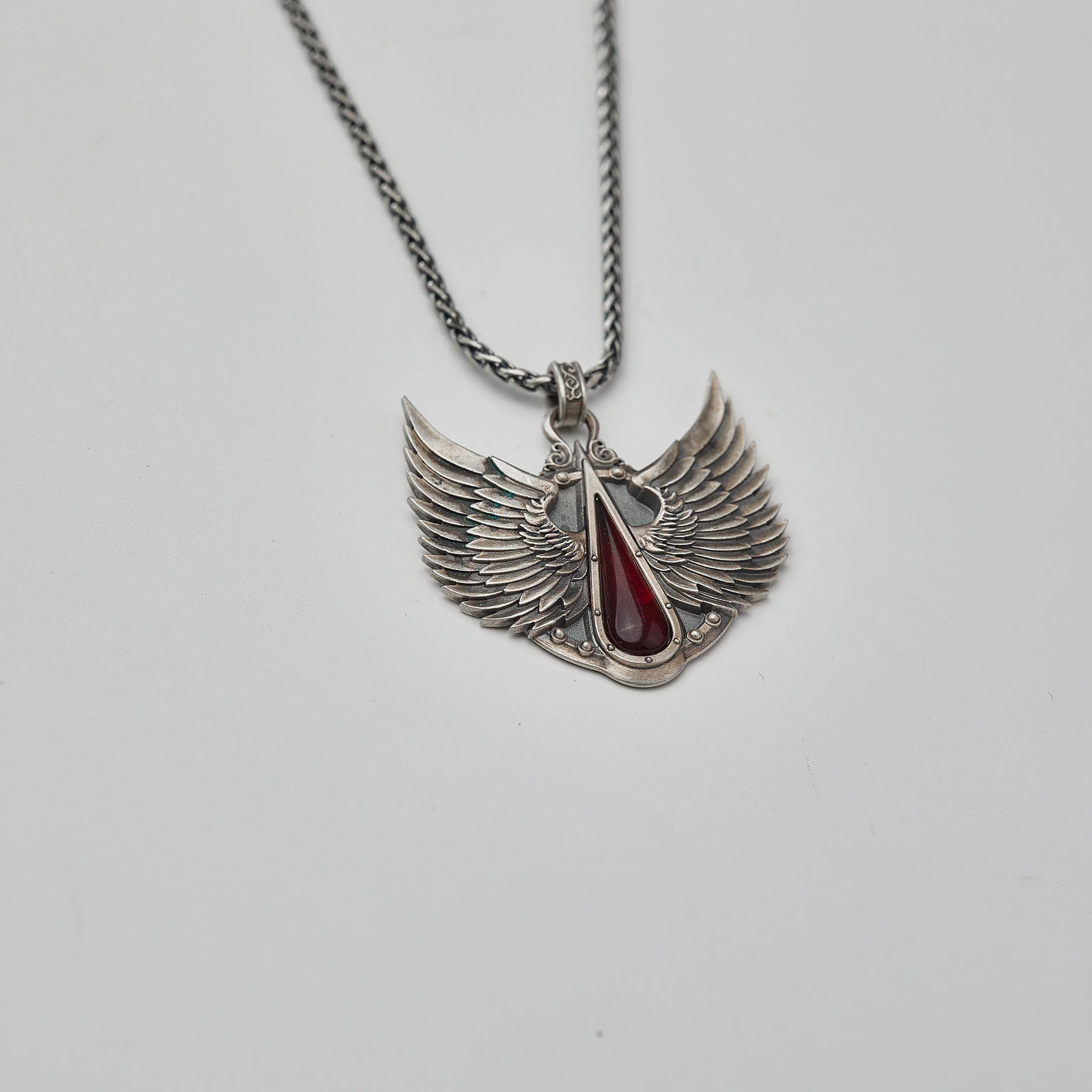 Warhammer 40K Blood Angels Wings Sanguine Pendant Necklace 925 Silver by Starforged - Image 4