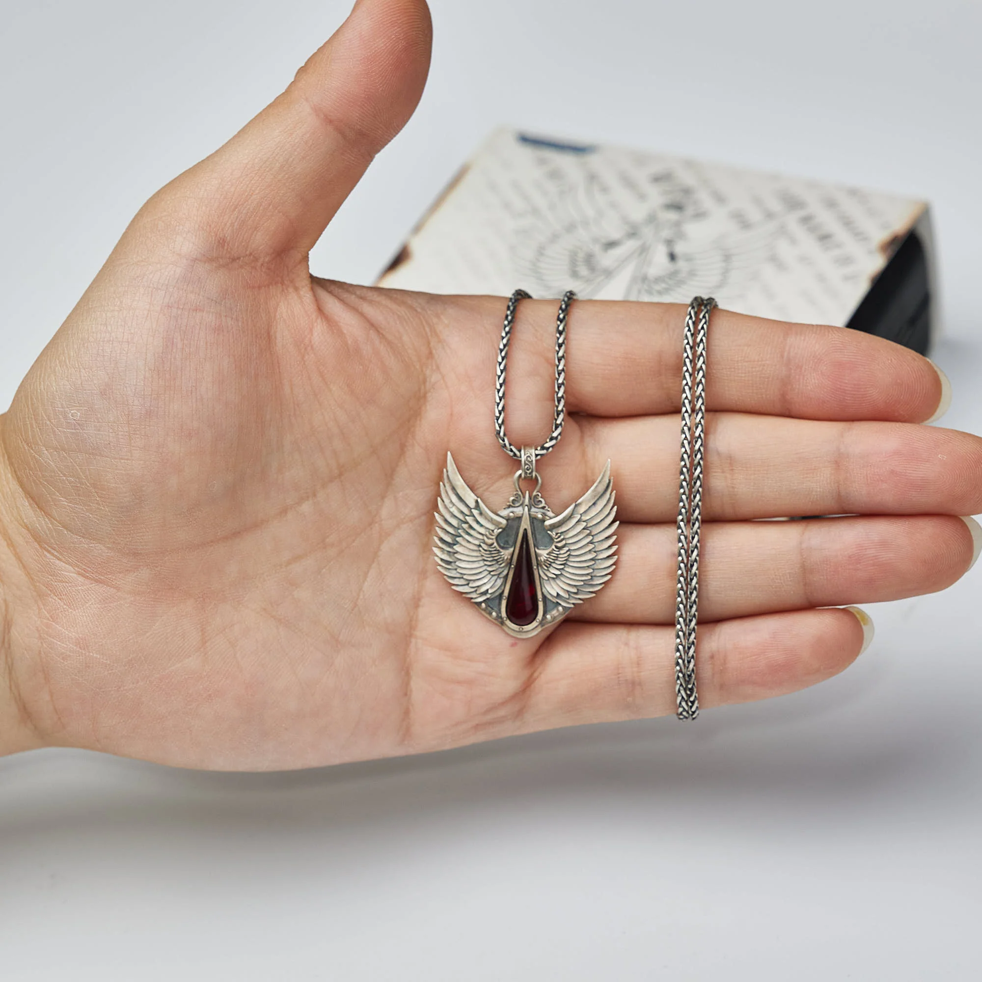 Warhammer 40K Blood Angels Wings Sanguine Pendant Necklace 925 Silver by Starforged - Image 9
