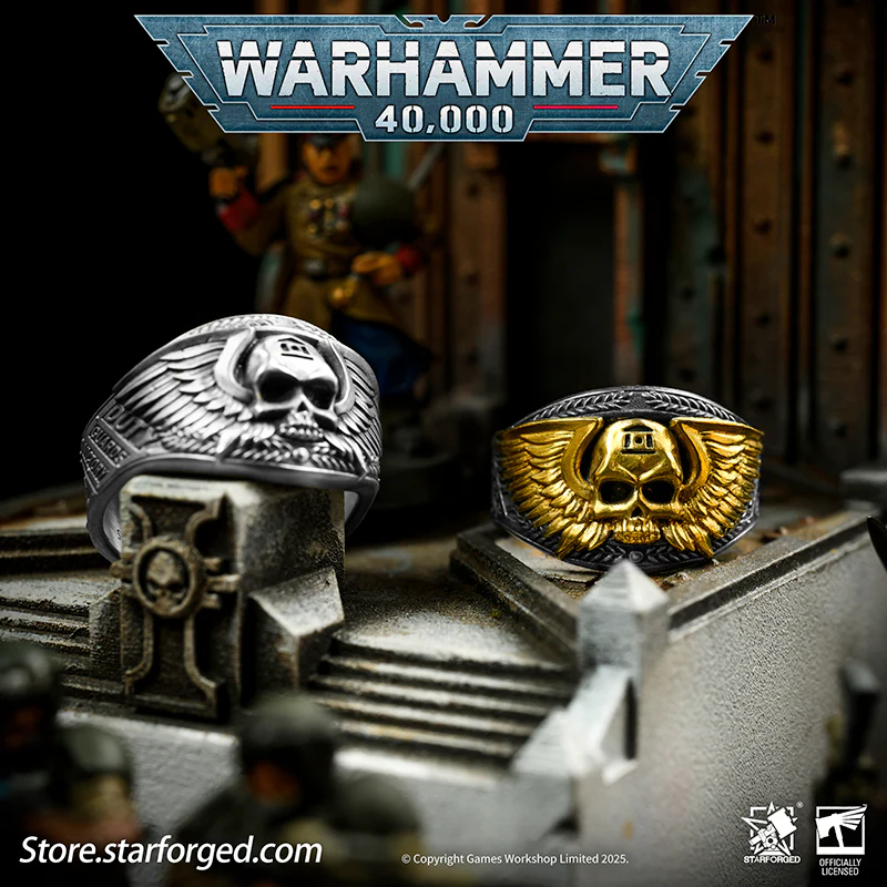 Astra Militarum De Gloria Cadia Ring Cadian Shock Troopers Warhammer Memorial Ring Gold & Silver