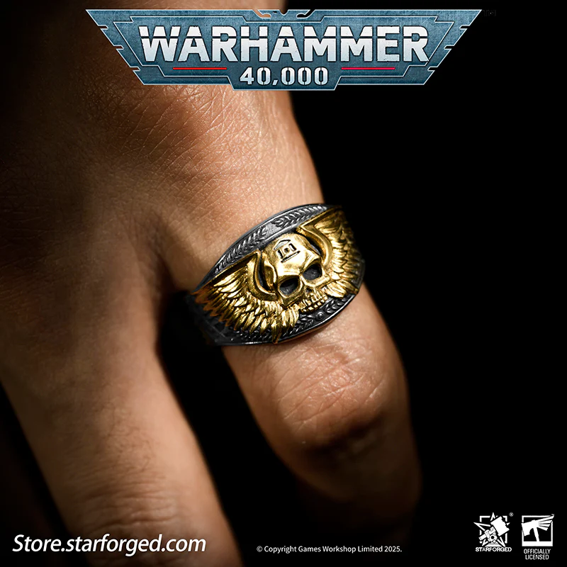 Astra Militarum De Gloria Cadia Ring Cadian Shock Troopers Warhammer Memorial Ring Gold & Silver - Image 5