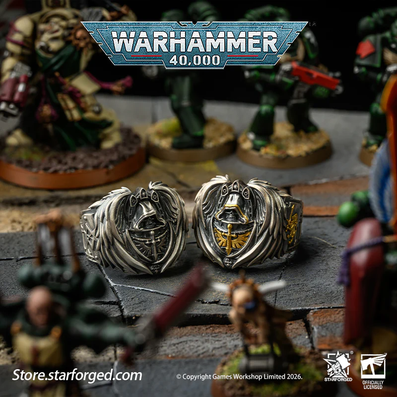 Starforged Warhammer 40K Dark Angel Ring Mark of HexagramMaton Lion King Men‘s ’Ring