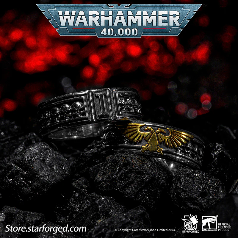 Starforged Insignia Aquilon Imperium of Man Warhammer Eagle Ring Gold - Image 6