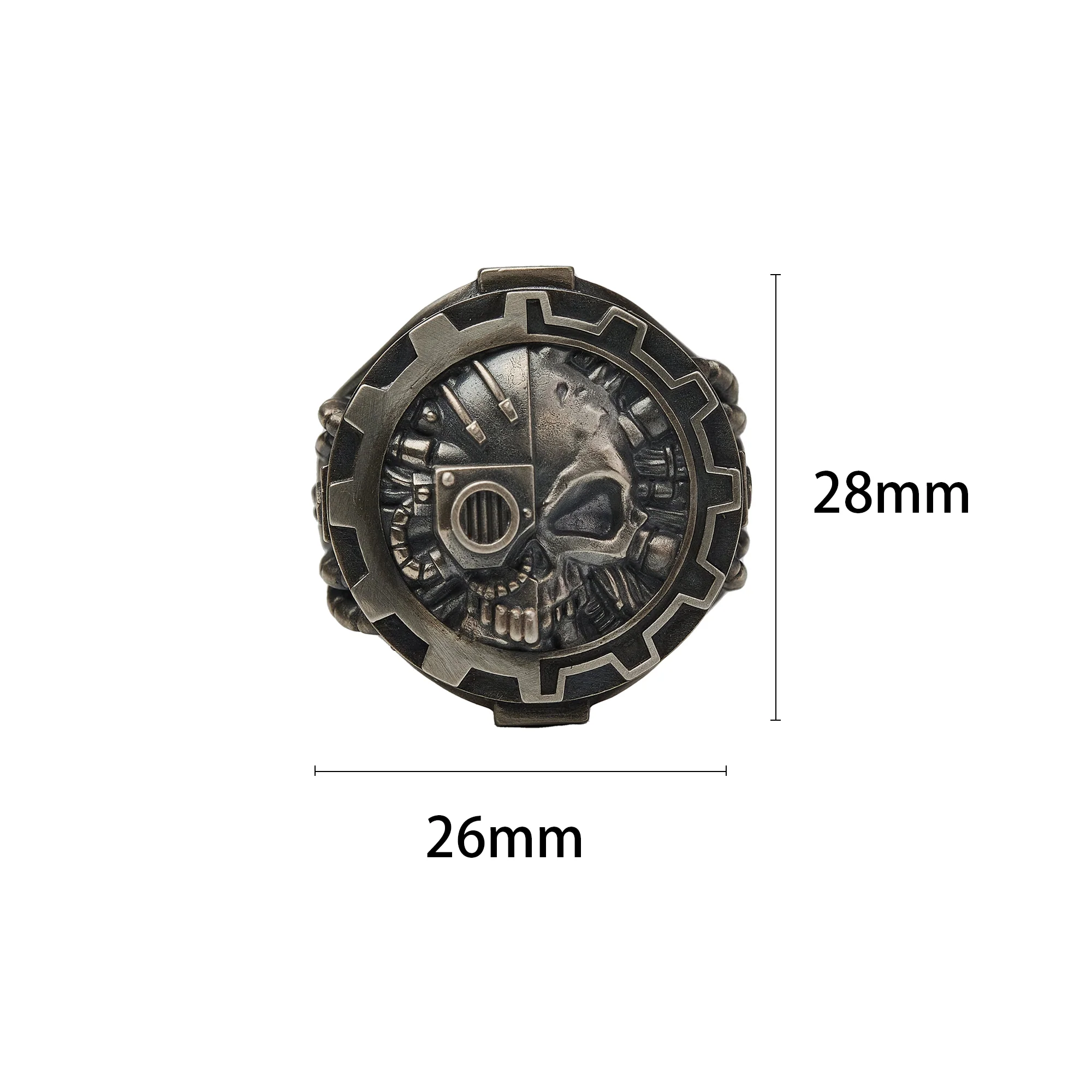 Warhammer 40K Adeptus Mechanicus Seal of Machine God Silver Ring Punk Style Ring By Starforged - Image 7