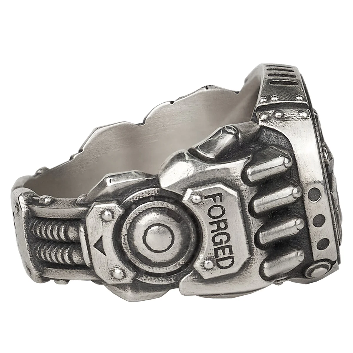 Starforged 2nd Anniversary Sterling Silver Steampunk Fashion Jewelry Men's Ring - Image 4