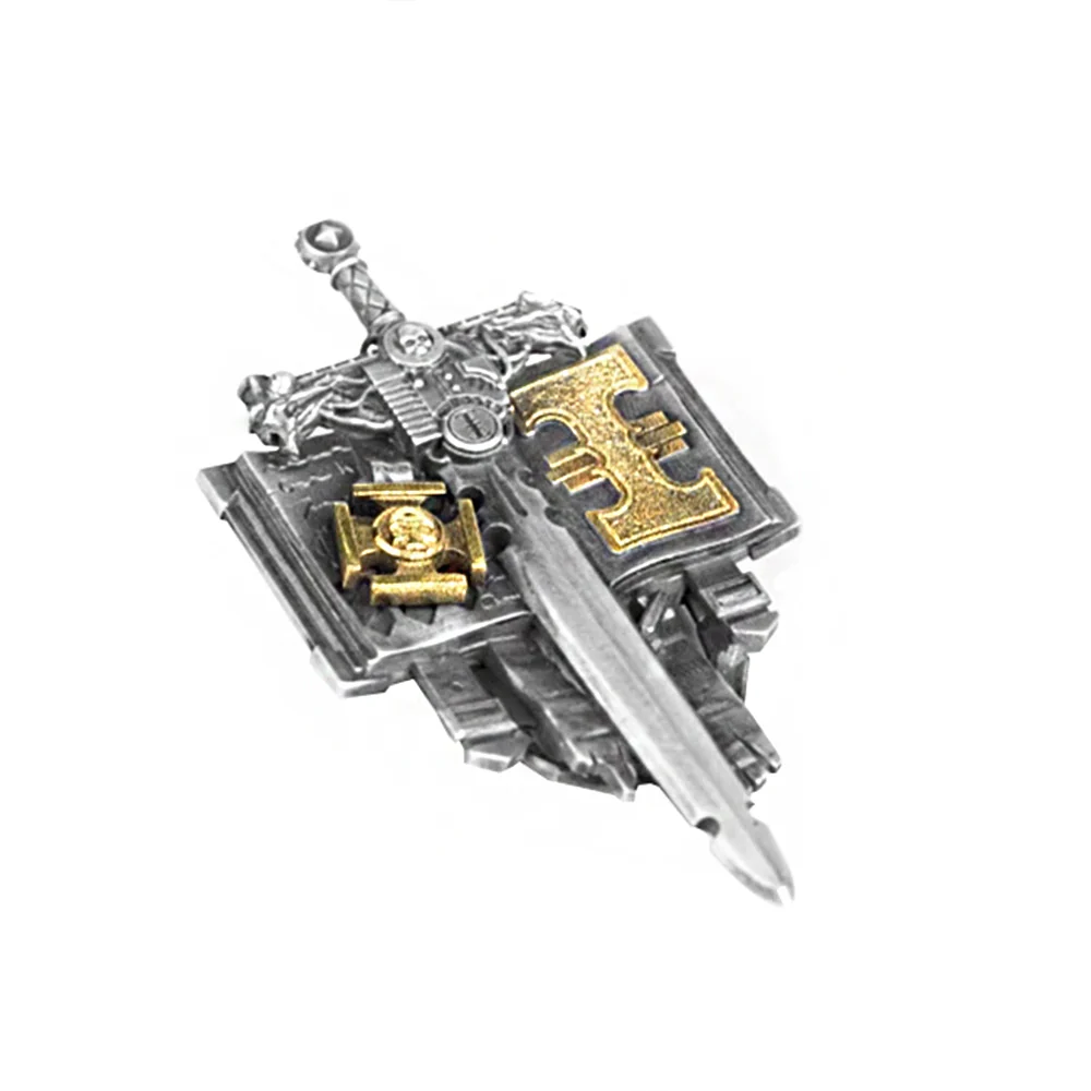 Starforged Grey Knights Exorcism Scripture Warhammer 40K Gold Paved Sterling Silver Necklace - Image 2