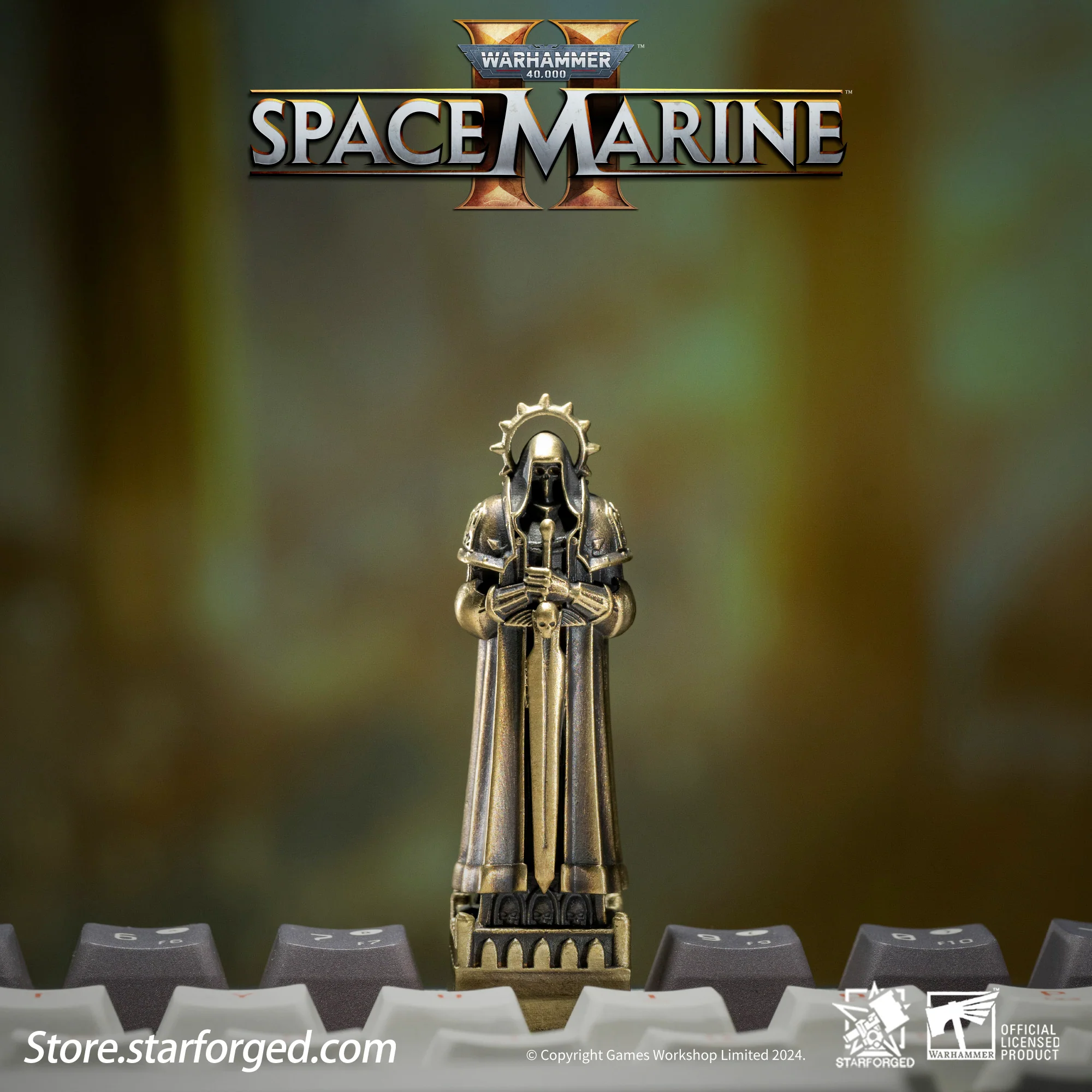 Starforged Imperial Inquisitor Statue Keycap Warhammer 40K Space Marine II Keyboard Men's Accessories Other - Image 3