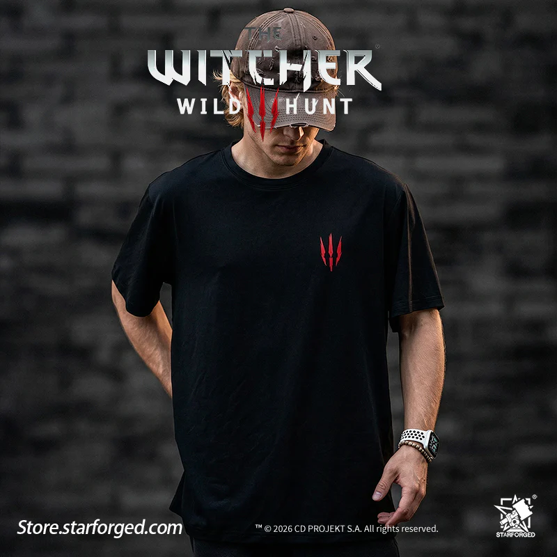 Starforged The Witcher 3: Wild Hunt Witcher3 Themed Signs Breathable lce Silk T-shirt Game Merchandise Officially Authorized - Image 13
