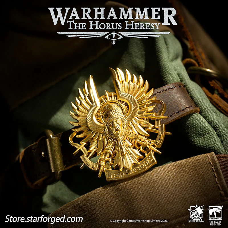 Starforged Warhammer 30K Legio Custodes Guilded Armourial Pin Badge Men's Fashion Jewelry - Image 6