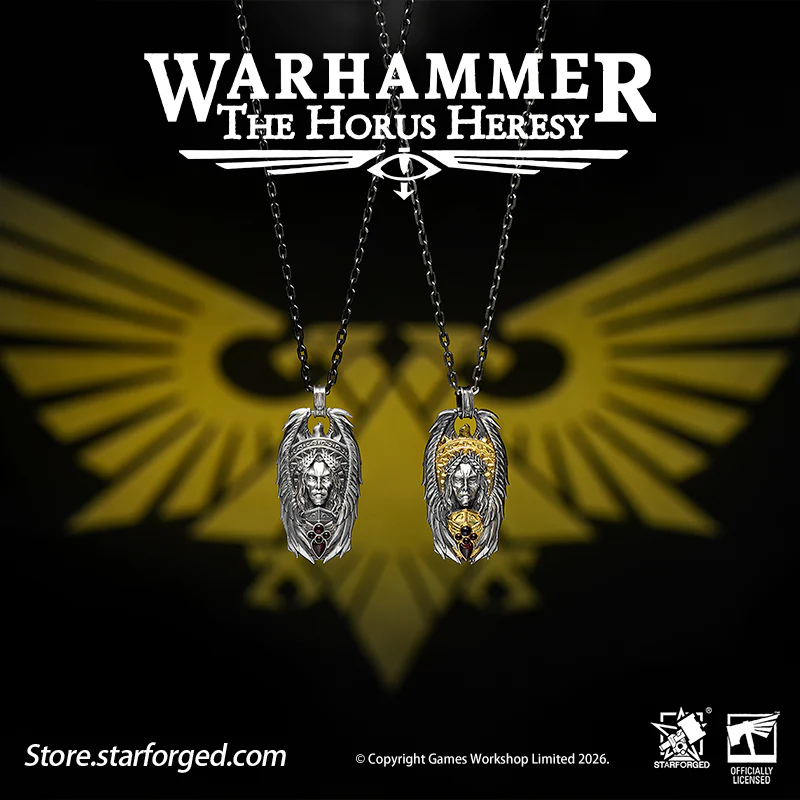 Starforged Warhammer 30K The Horus Heresy Blood Angels Sanguinius Commemorative Pendant Silver Necklace Men's Fashion Jewelry - Image 5