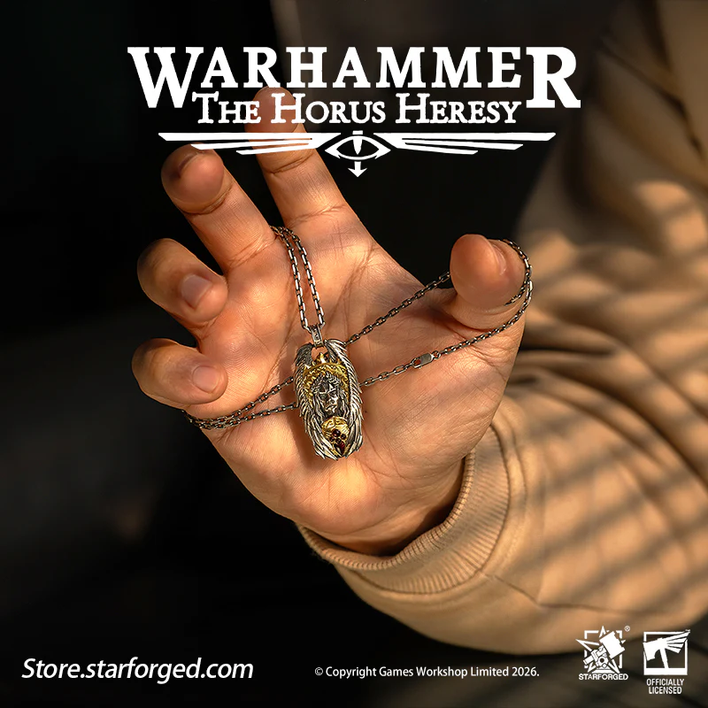 Starforged Warhammer 30K The Horus Heresy Blood Angels Sanguinius Commemorative Pendant Silver Necklace Men's Fashion Jewelry - Image 6