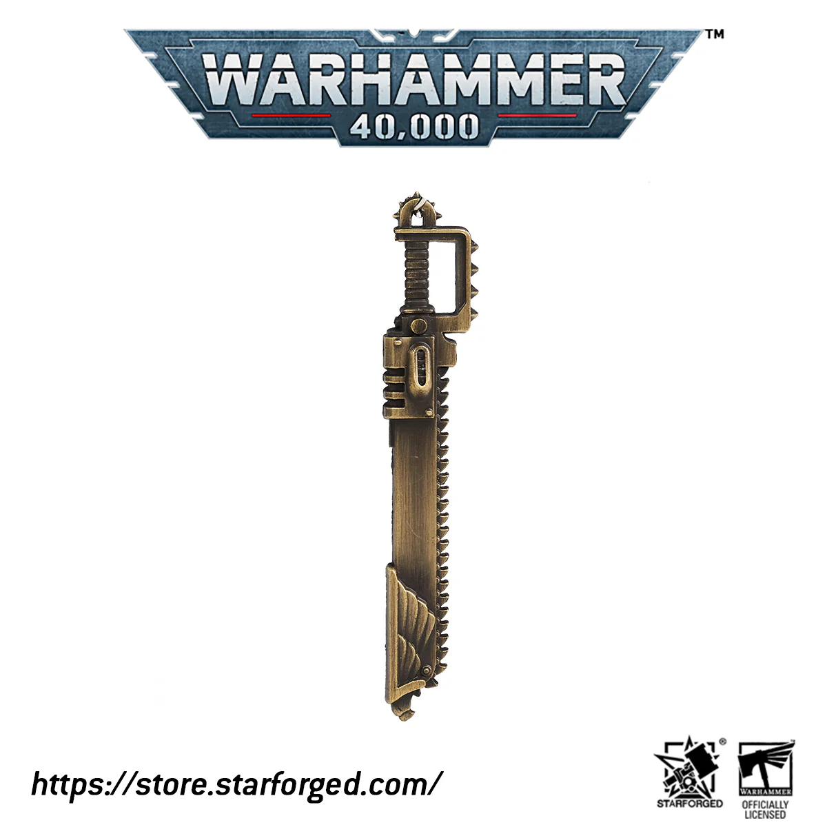 Starforged Warhammer 40000 Master Crafted & Chaos Spacemarine Chainsword 40K Keychain - Image 8