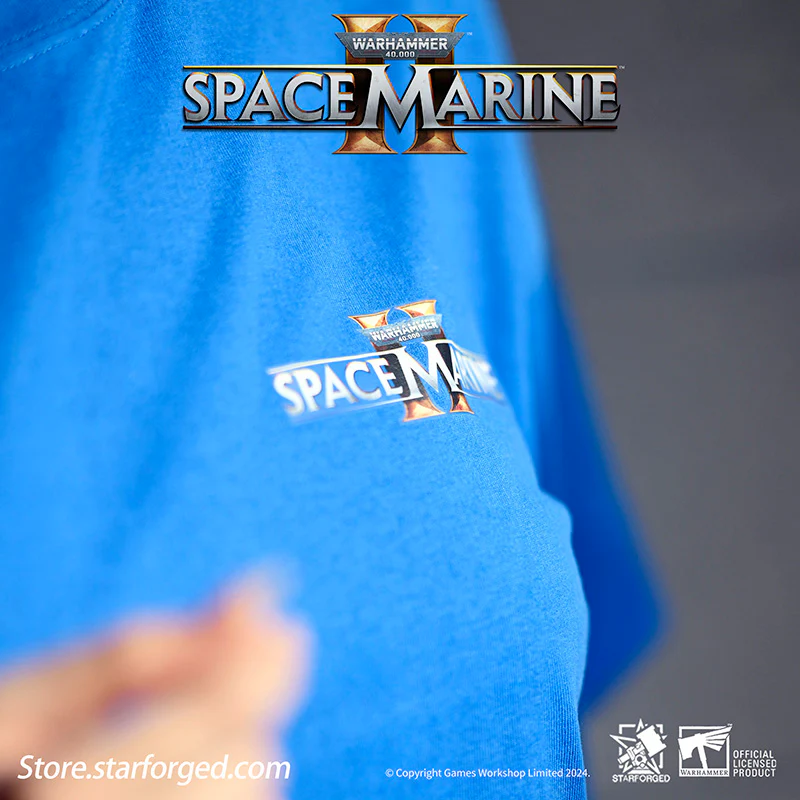 Starforged Warhammer 40000 Space Marines 2 Themed Men's & Women Short Sleeve Blue Tshirt Other - Image 10