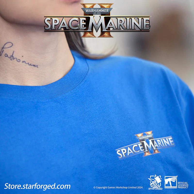 Starforged Warhammer 40000 Space Marines 2 Themed Men's & Women Short Sleeve Blue Tshirt Other - Image 6