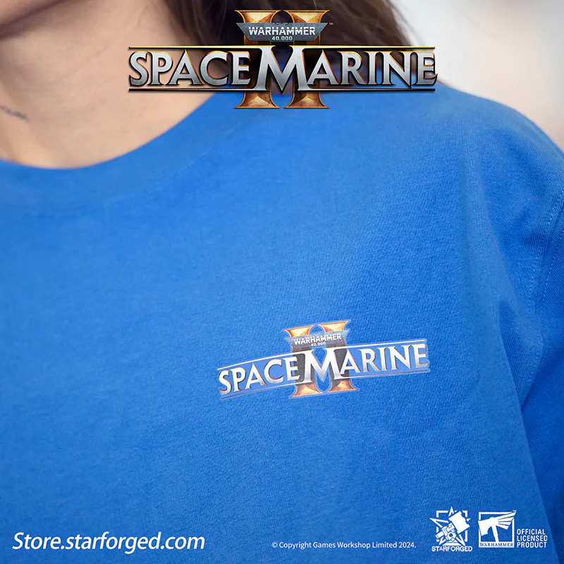 Starforged Warhammer 40000 Space Marines 2 Themed Men's & Women Short Sleeve Blue Tshirt Other - Image 7