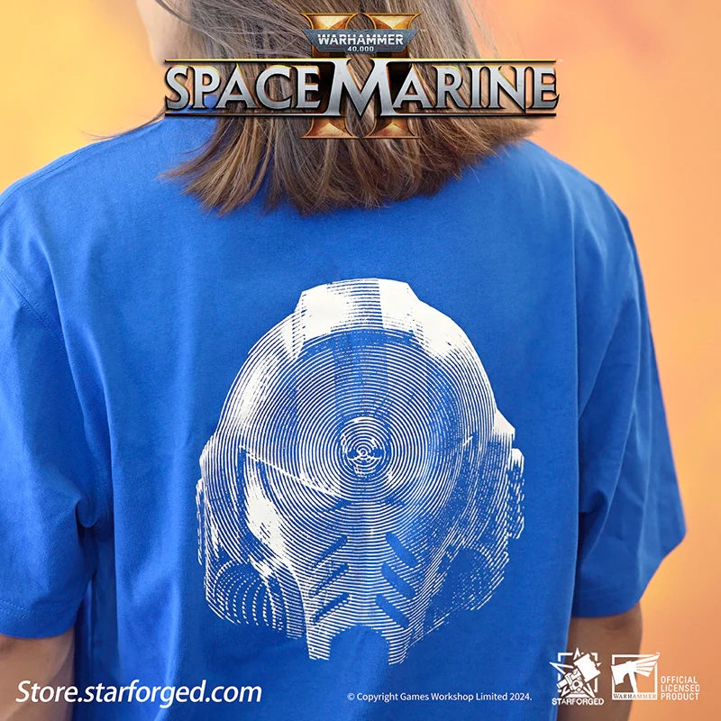Starforged Warhammer 40000 Space Marines 2 Themed Men's & Women Short Sleeve Blue Tshirt Other - Image 8