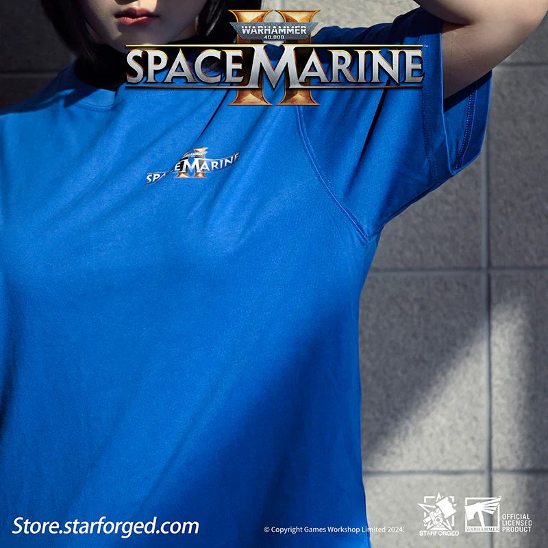 Starforged Warhammer 40000 Space Marines 2 Themed Men's & Women Short Sleeve Blue Tshirt Other - Image 9