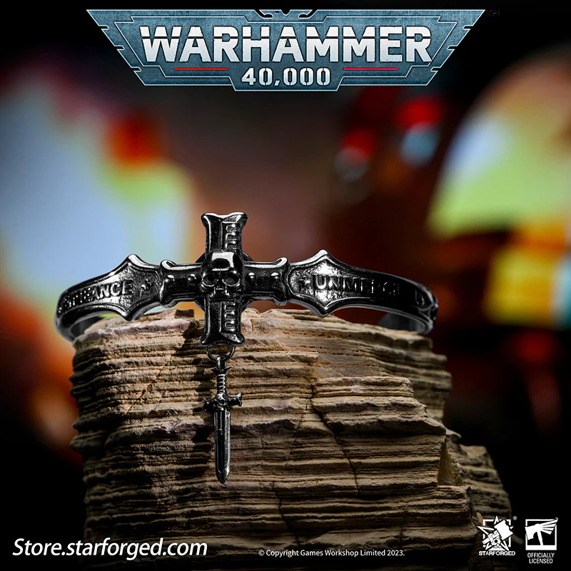 Starforged Warhammer 40K Black Templars Emperor's Champion Bracelet Men's Vintage Fashion Trends Wristband Other - Image 7