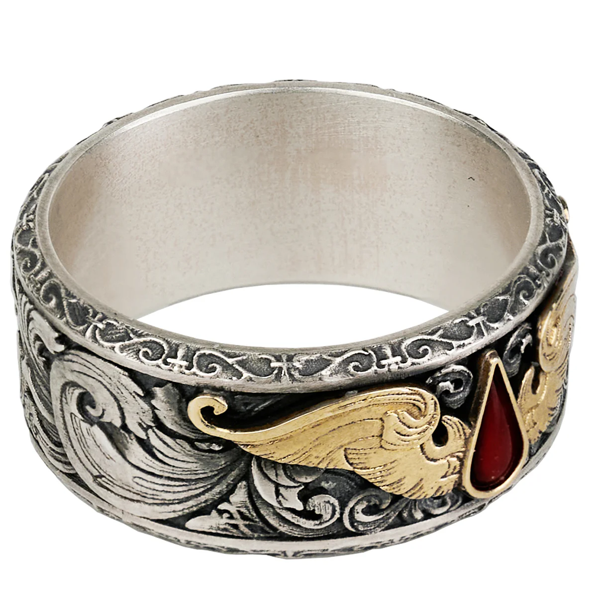 Starforged Warhammer 40K Blood Angels of Sanguinius Space Marines Men's Fashion Jewelry Gold Rings - Image 2