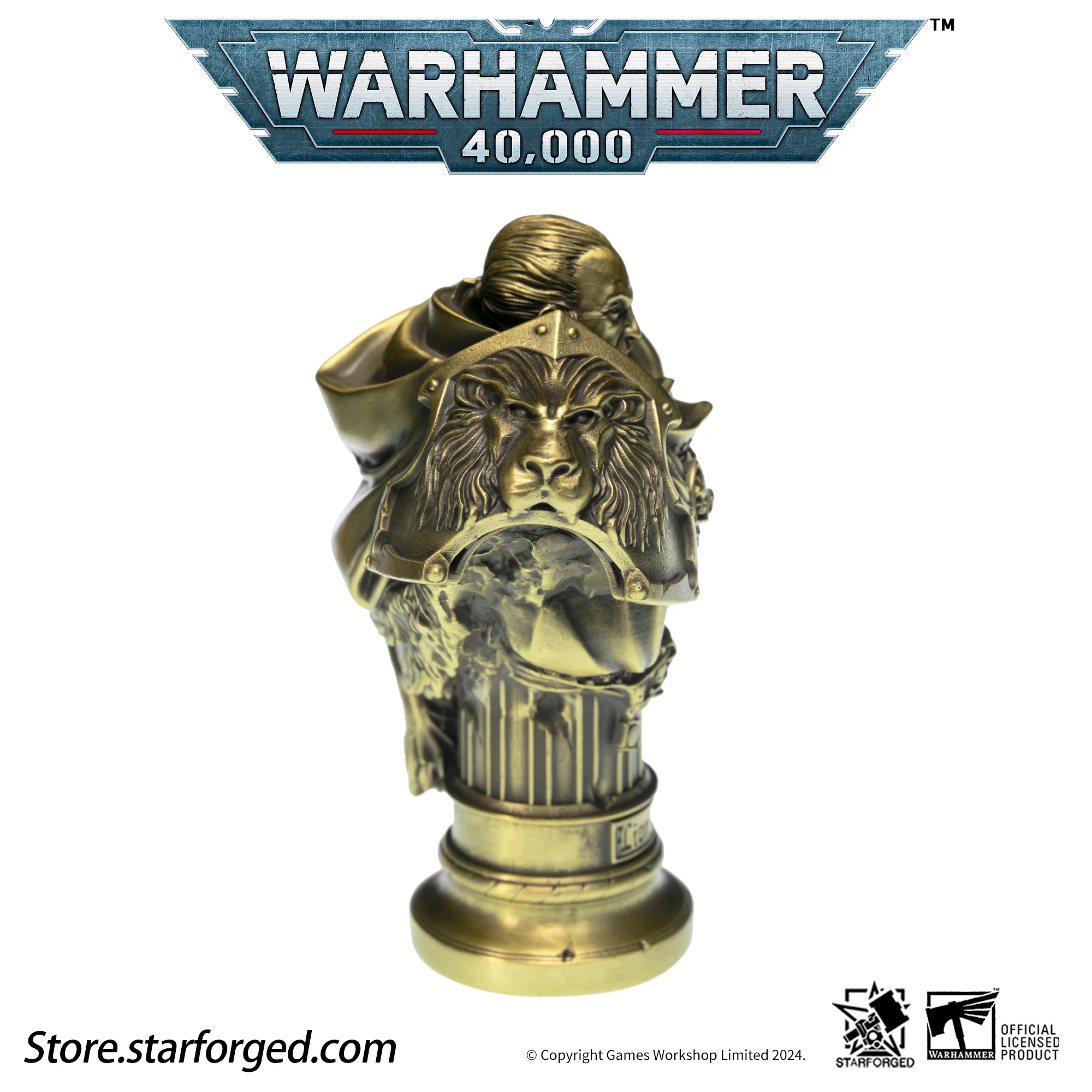 Starforged Warhammer 40K Dark Angel  Lion El'Jonson Bronze Bust Seal Wax  & Coin Set Other - Image 4