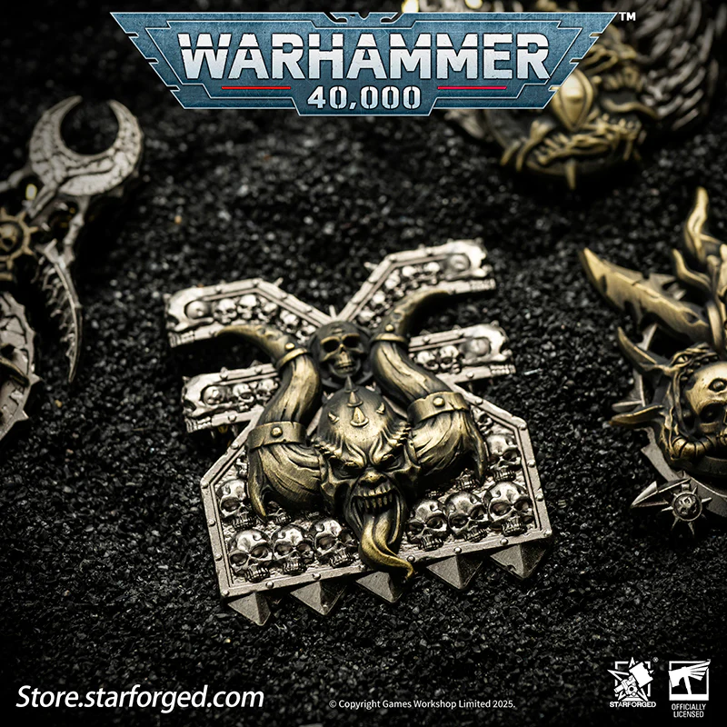 Starforged Warhammer 40K Lords of the Immaterium The Chaos Gods Mark of Ruinous Powers Pin Badge Men's Jewelry Accessories - Image 2