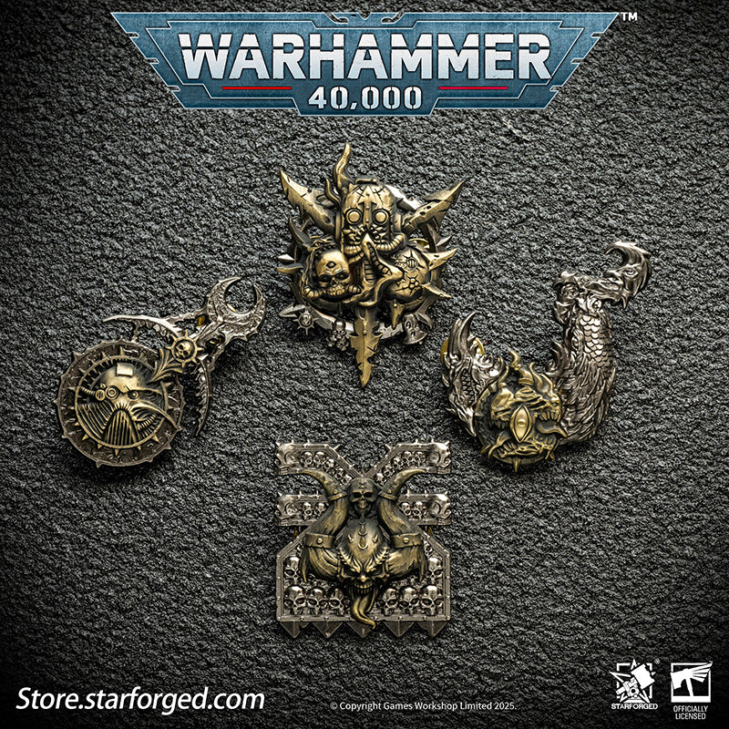 Starforged Warhammer 40K Lords of the Immaterium The Chaos Gods Mark of Ruinous Powers Pin Badge Men's Jewelry Accessories - Image 4