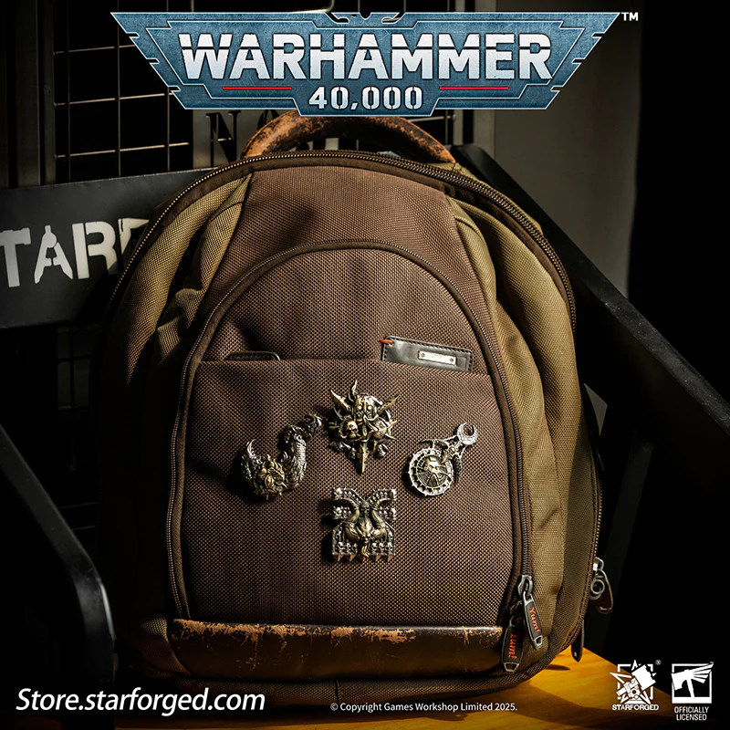 Starforged Warhammer 40K Lords of the Immaterium The Chaos Gods Mark of Ruinous Powers Pin Badge Men's Jewelry Accessories - Image 8