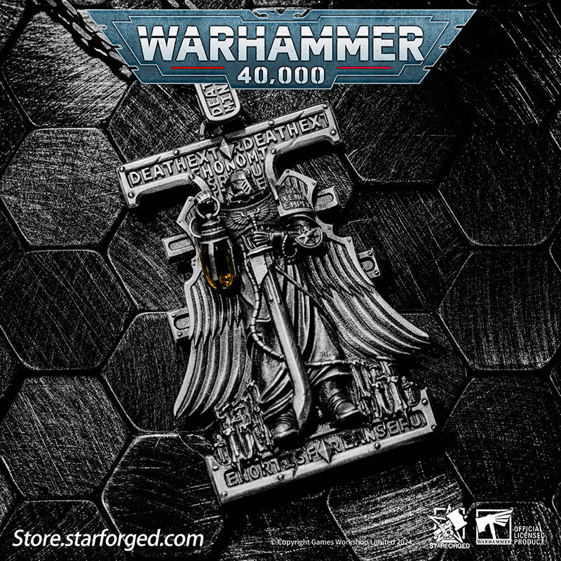 Starforged Warhammer 40K Stigmata of ShadowBreaker Men's Sterling Silver Pendant Necklace - Image 3