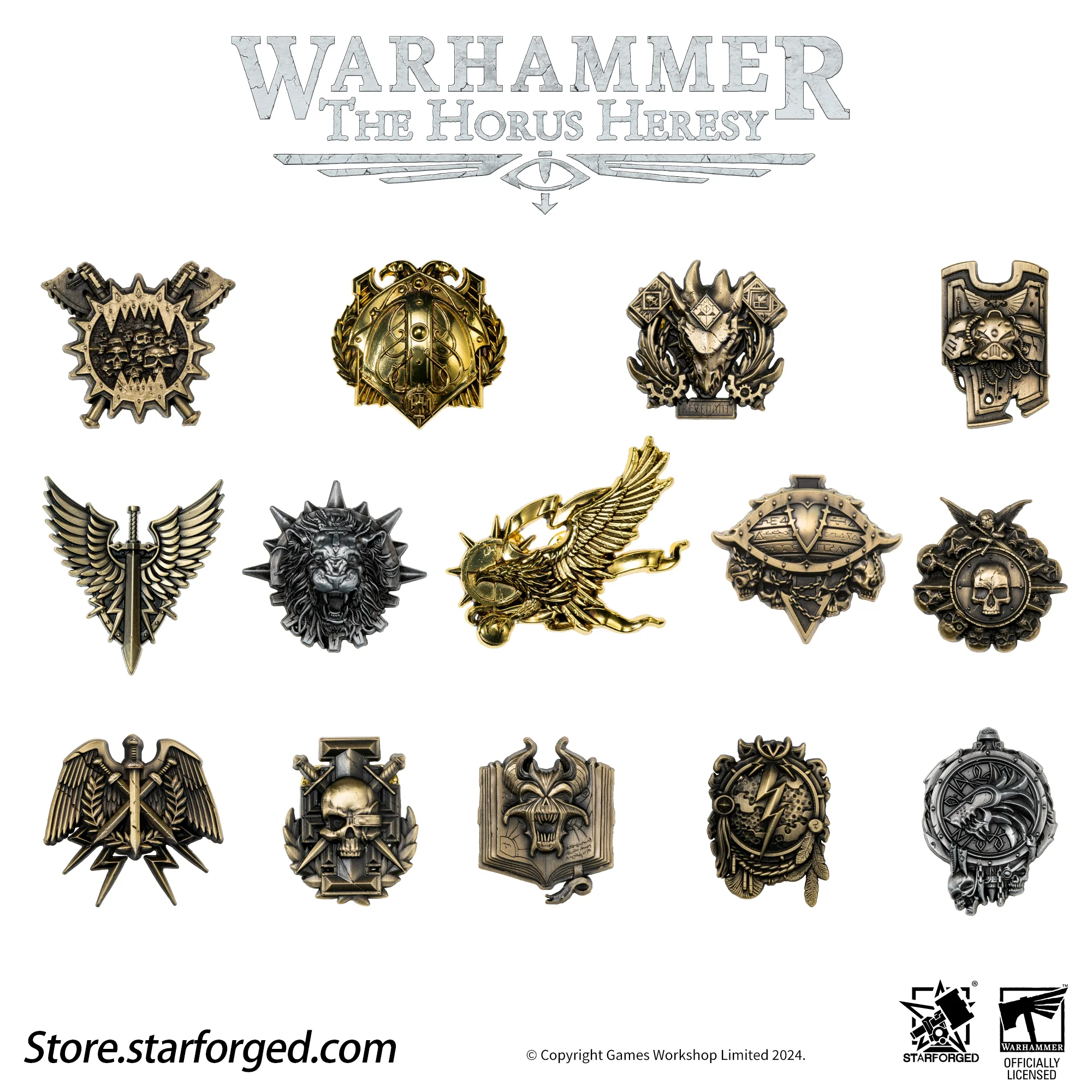 Starforged Warhammer Horus Heresy Burning Galaxy Legion Insignia Pin Badge Brooch 30K Men's Jewelry - Image 44