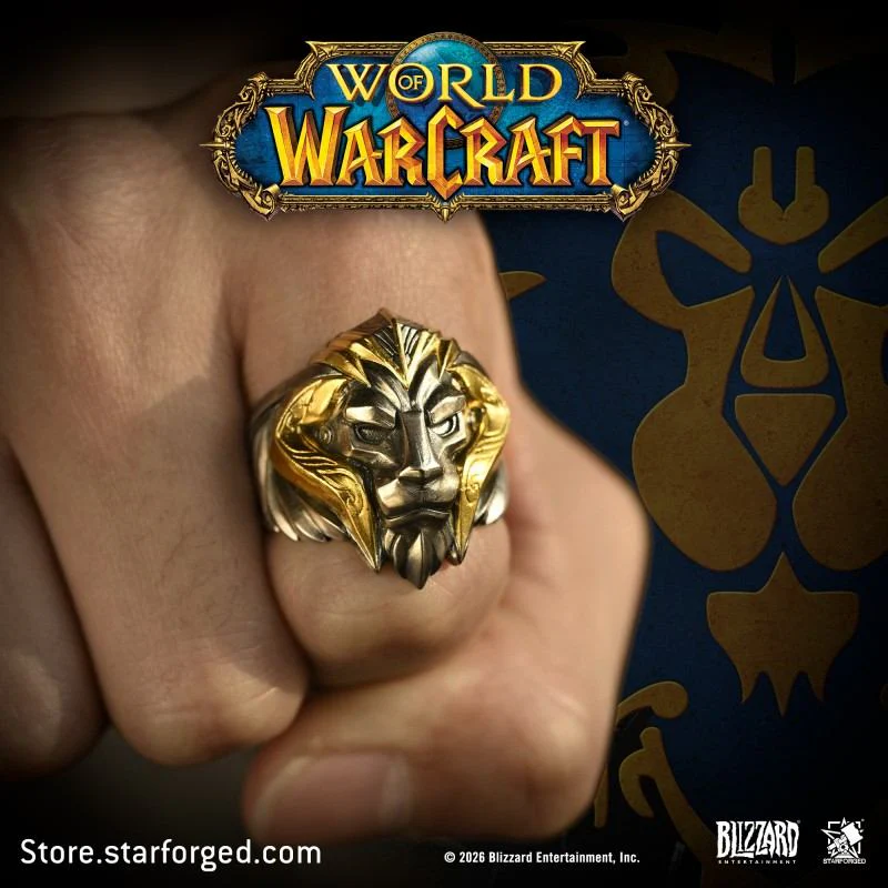 Starforged World of Warcraft Lion Crown of Stormwind Men's Fashion Jewelry Officially Authorized - Image 3