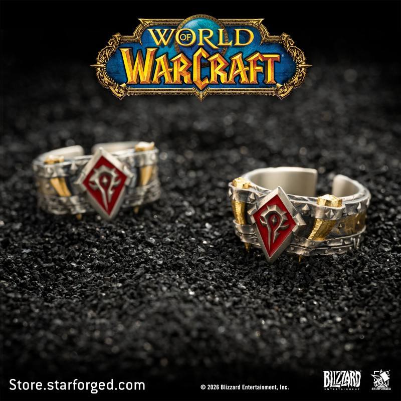 Starforged World of Warcraft Sigil Ring of The Horde Men's Fashion Jewelry Officially Authorized - Image 3