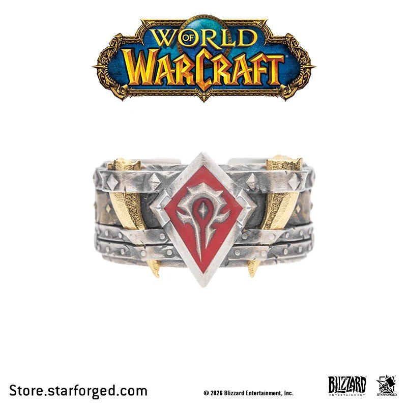 Starforged World of Warcraft Sigil Ring of The Horde Men's Fashion Jewelry Officially Authorized - Image 4