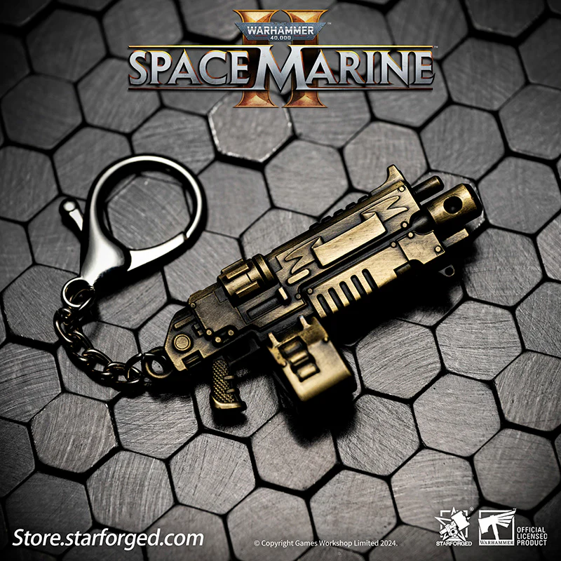 Starforged Warhammer 40K Space Marines Boltgun Keychain Space Marine 2 Weapon Pendant - Image 2